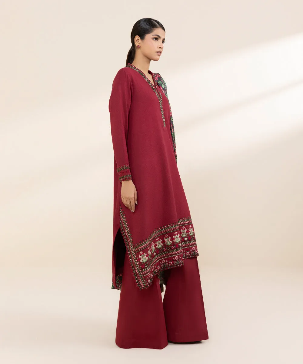 3 Piece - Embroidered Dobby Suit