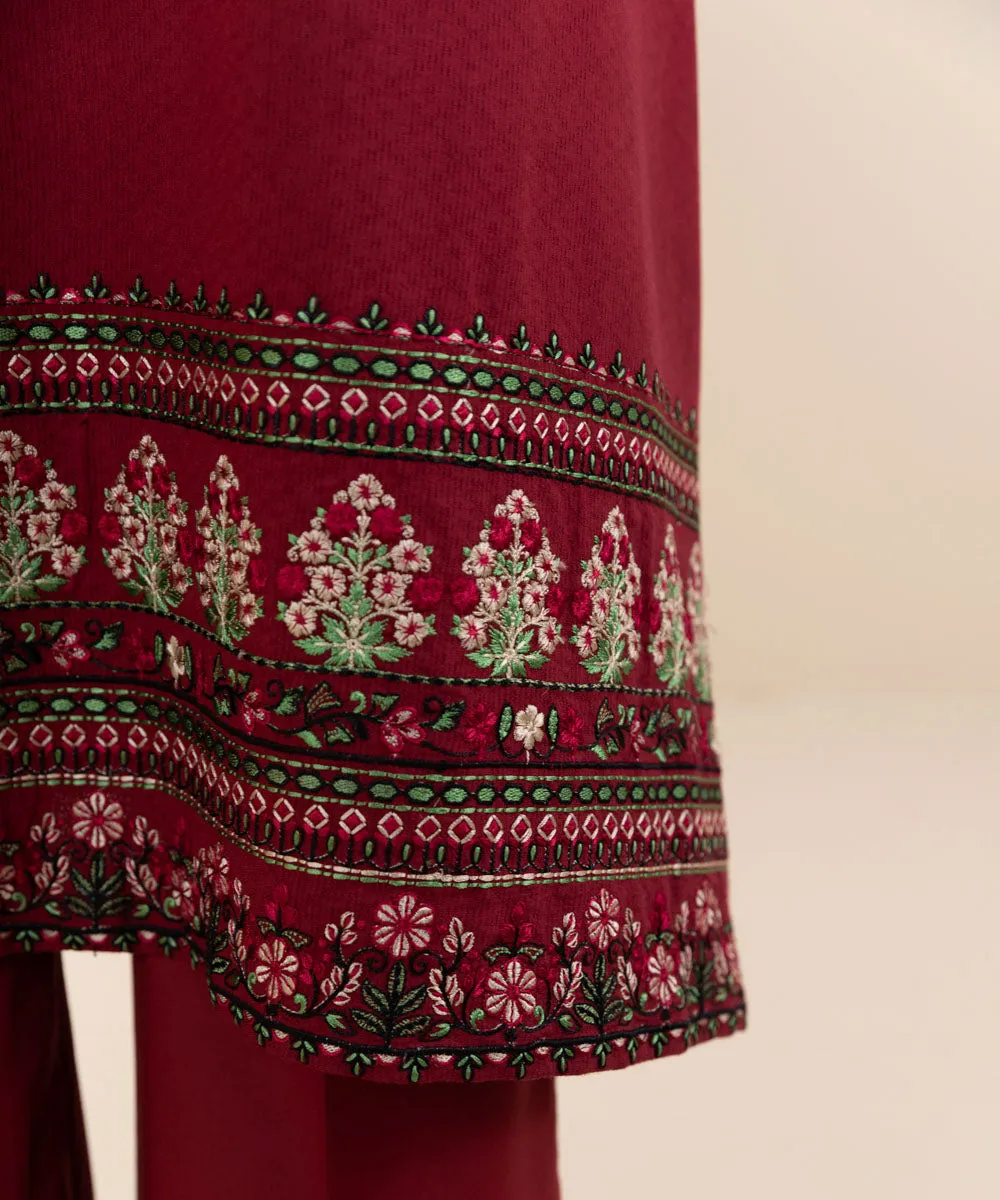 3 Piece - Embroidered Dobby Suit