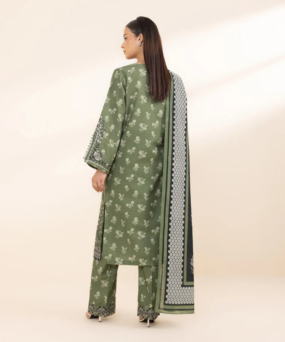 3 Piece - Embroidered Khaddar Suit
