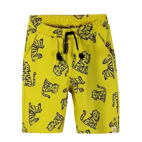 5.10.15 Tiger & Zebra Print Mustard Shorts 11312