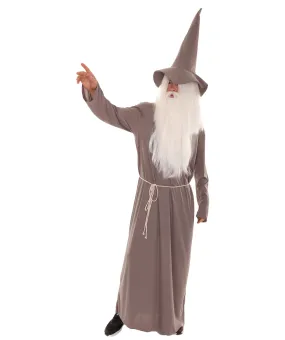 Adult Men's Wizard Hat & Robe TV/Movie Costume | Grey Cosplay Costume