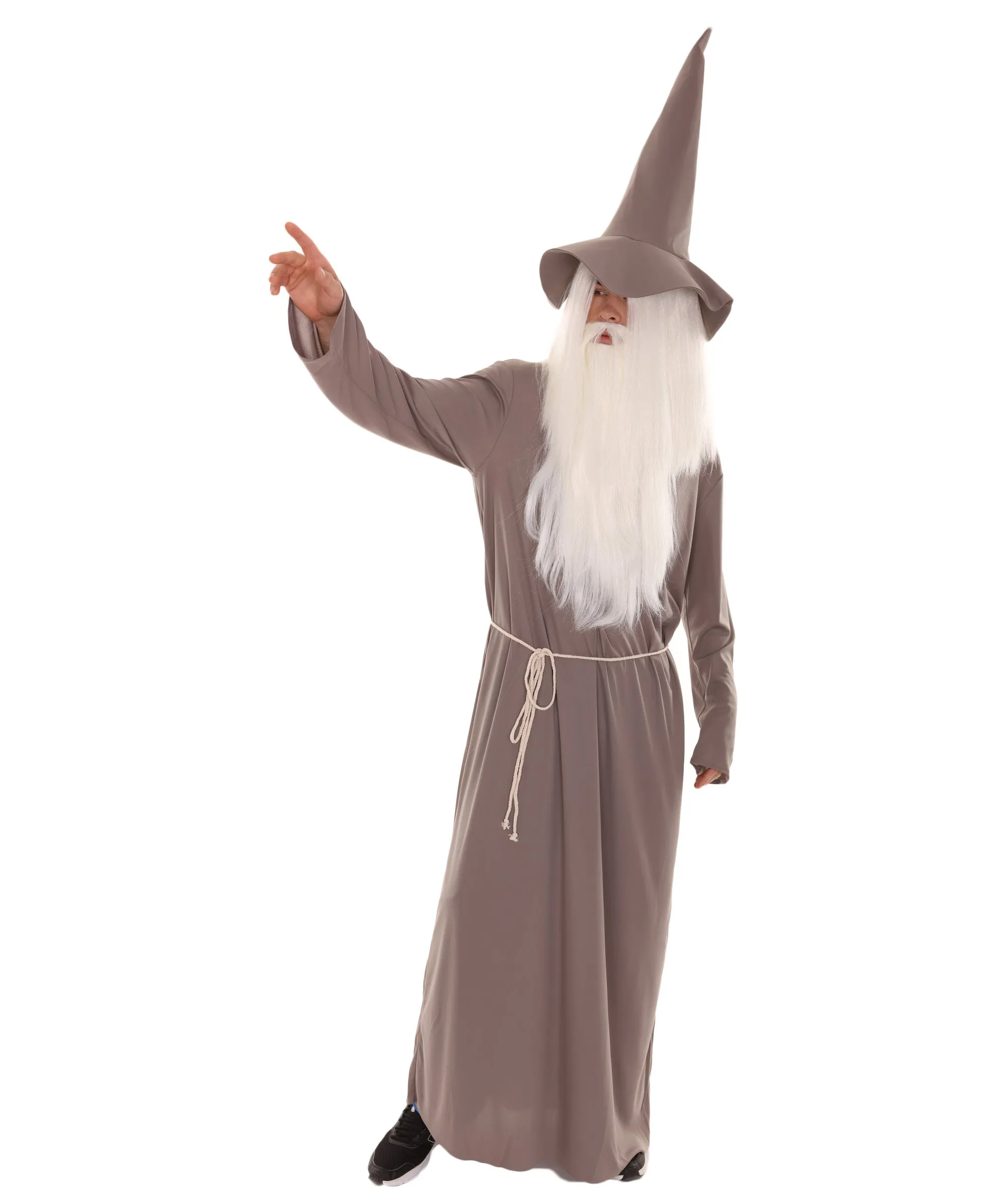 Adult Men's Wizard Hat & Robe TV/Movie Costume | Grey Cosplay Costume