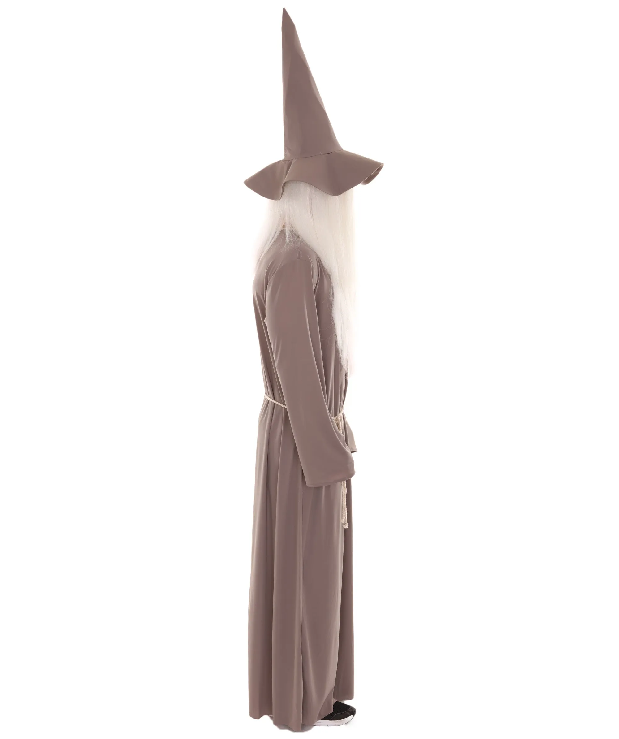Adult Men's Wizard Hat & Robe TV/Movie Costume | Grey Cosplay Costume