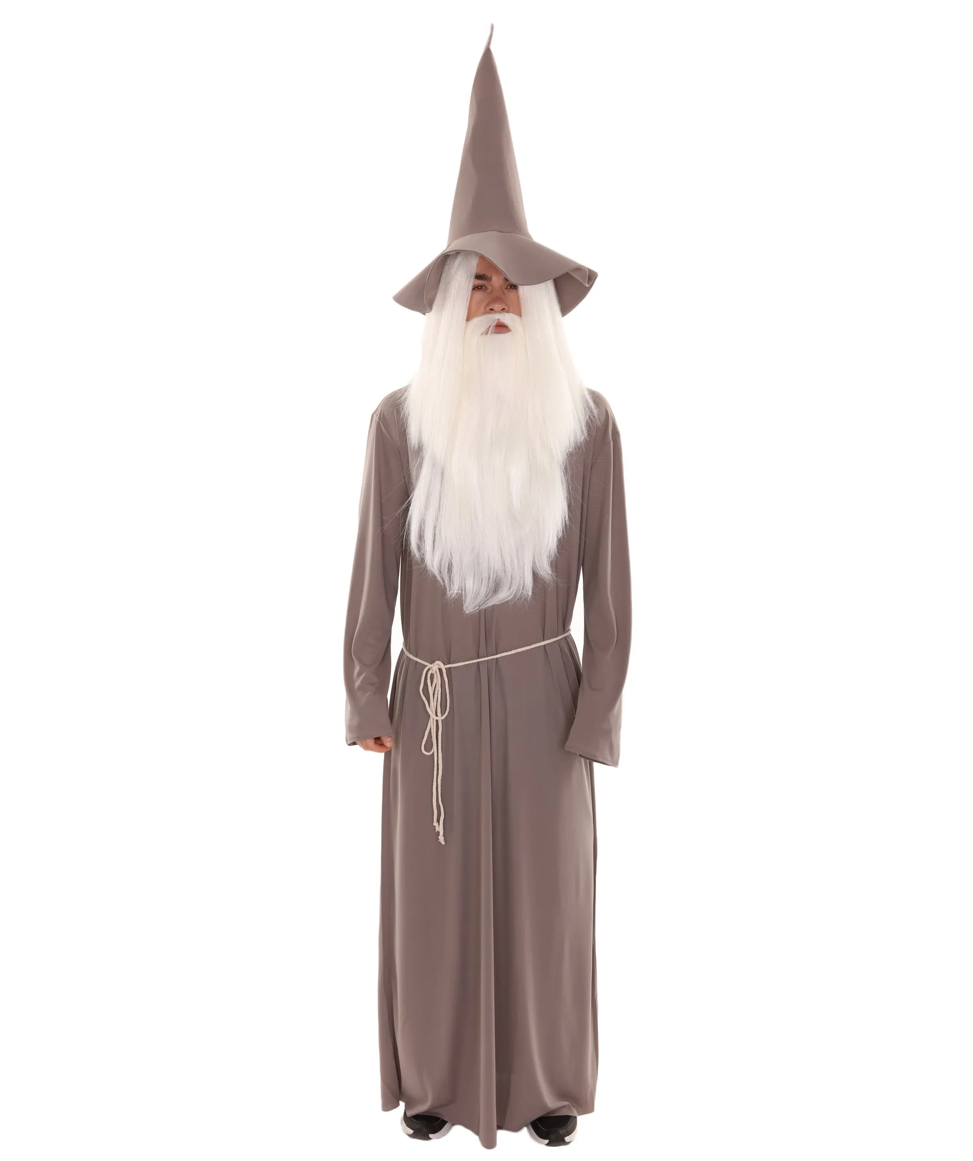 Adult Men's Wizard Hat & Robe TV/Movie Costume | Grey Cosplay Costume