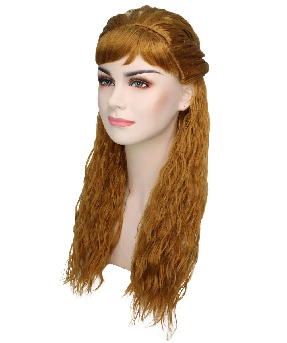 Adult Women's Brown Color Wavy Long Length Trendy Iconic Artic Princess Wig
