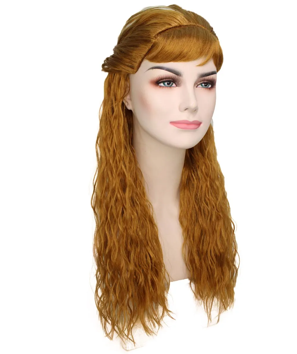 Adult Women's Brown Color Wavy Long Length Trendy Iconic Artic Princess Wig