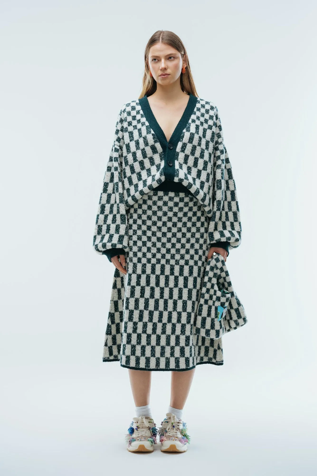 Alexandra Skirt in Forest Chess