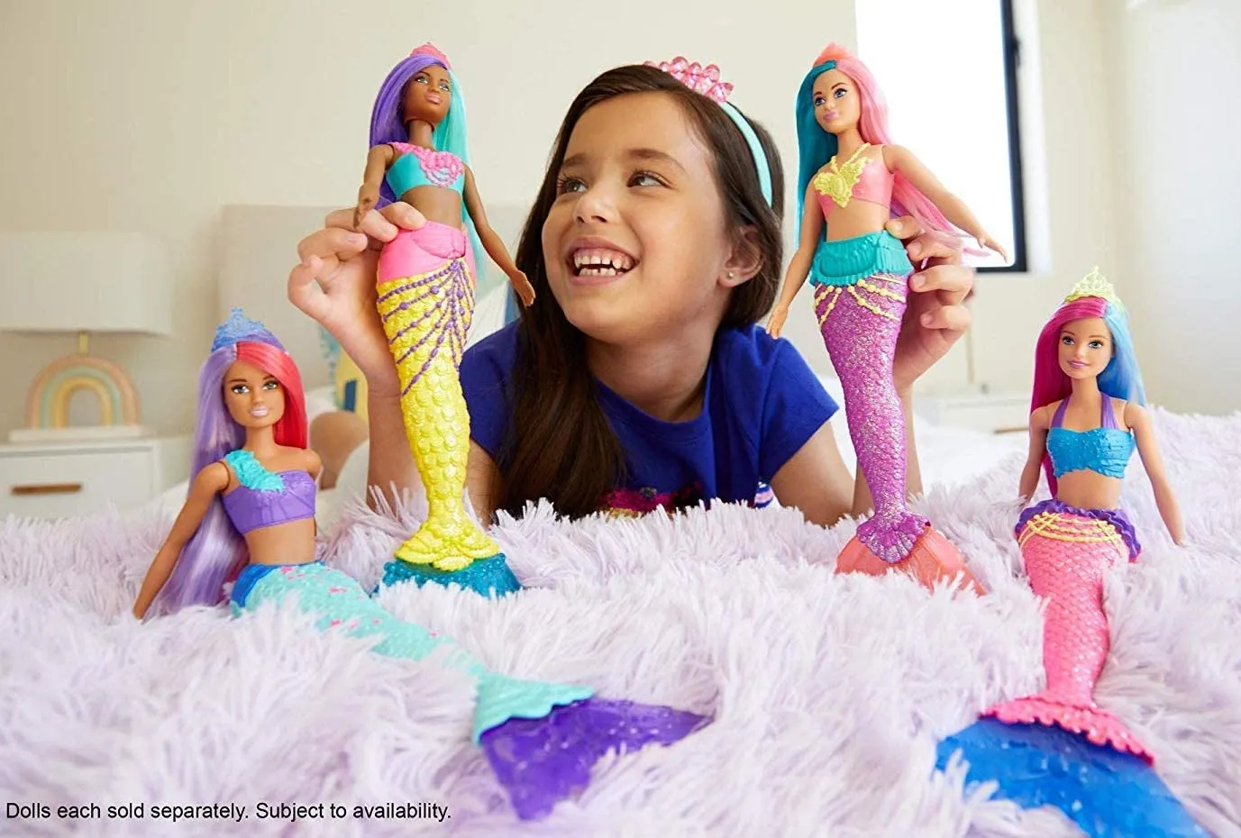 Barbie Dreamtopia Mermaid Doll, 12-inch, Teal and Purple Hair