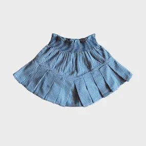 Bonjour Diary :: Pleated Skirt With Tie Scarf Vichy Blue