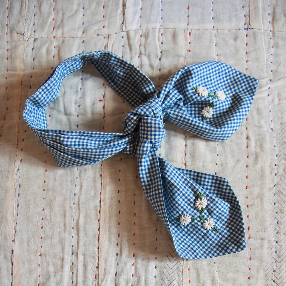 Bonjour Diary :: Pleated Skirt With Tie Scarf Vichy Blue