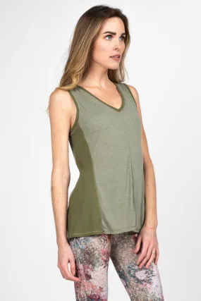 Brigham Panel Tank Olive Green