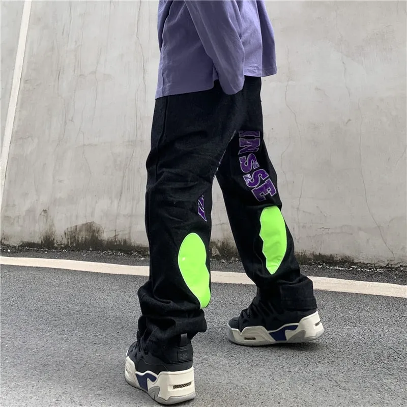 Broken Heart Hologram Loose Jeans
