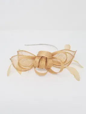 Burnt Gold Mustard Loop Fascinator