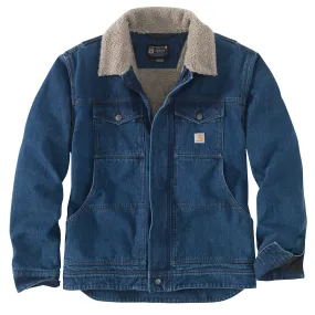 Carhartt Mens Relaxed Fit Denim Sherpa Lined Jacket