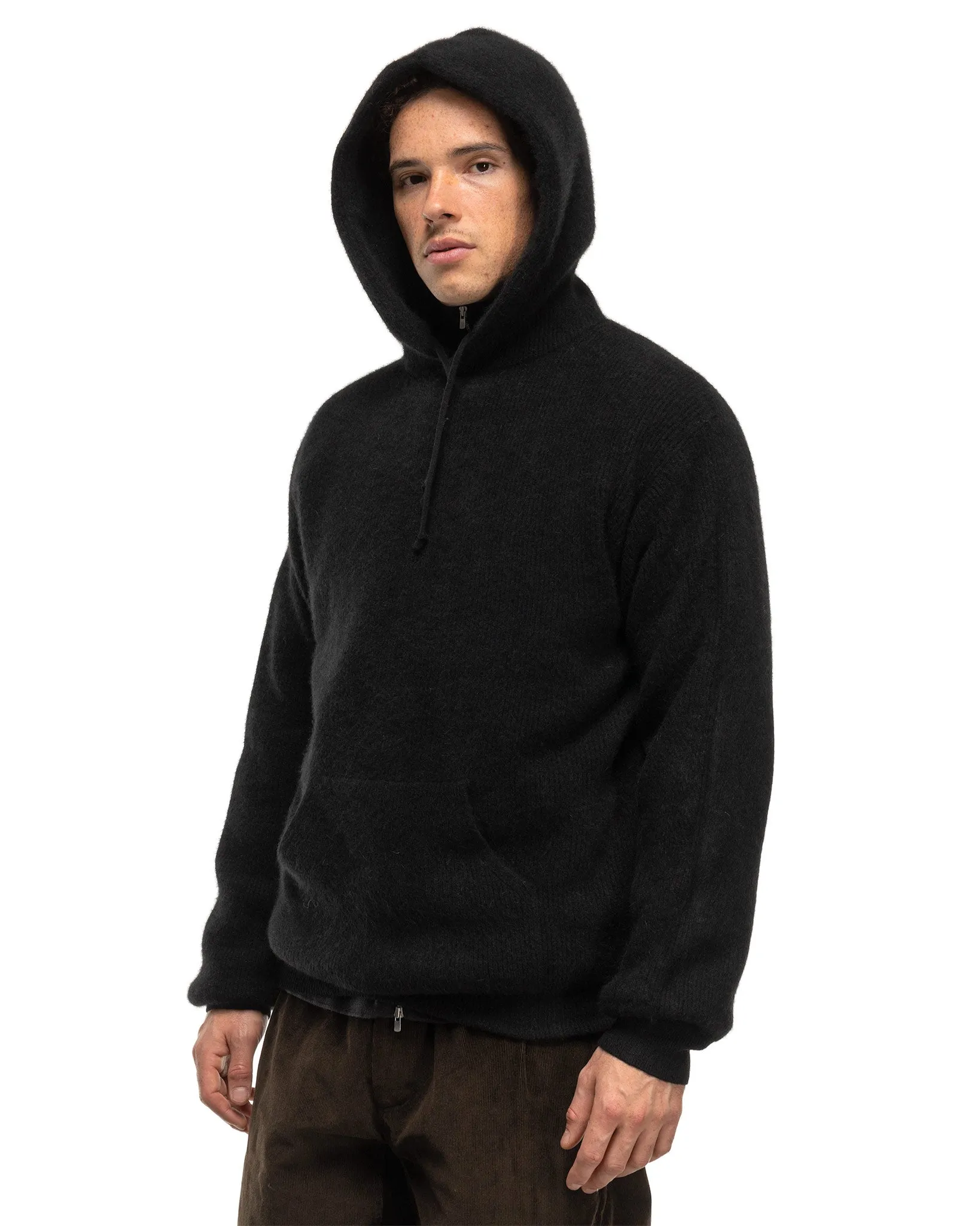 Cashmere Fox Pullover Hoodie Black