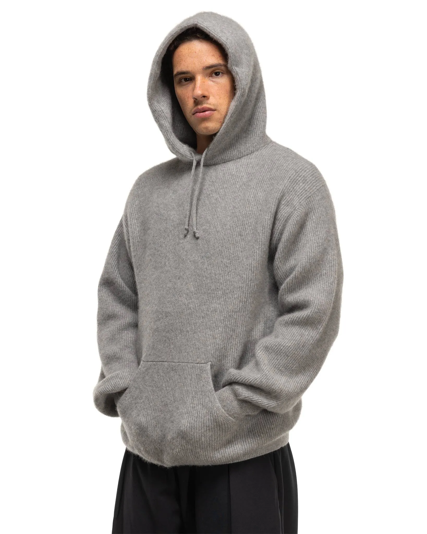 Cashmere Fox Pullover Hoodie Grey