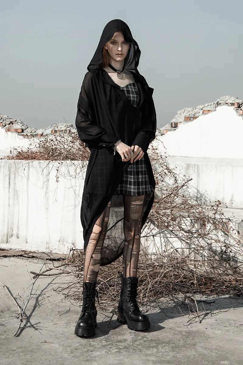 Chic Plaid Button-Front Dress with Thin Straps