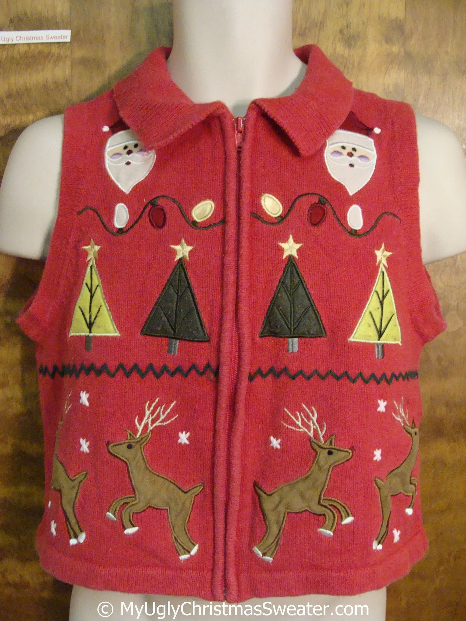 CHILD size Fun Cheap Christmas Sweater Vest with Reindeer