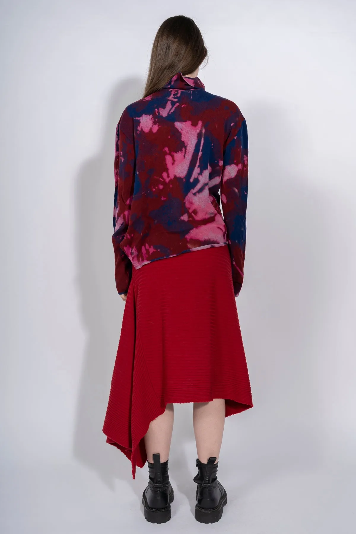 CLASSIC M'A MERINO SKIRT IN RED