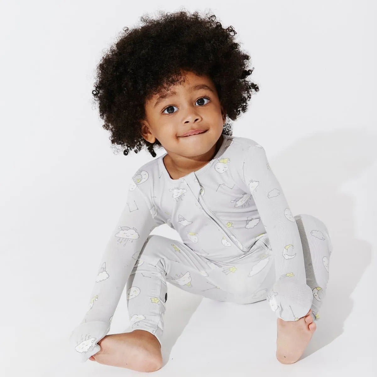 Constellation Grey Bamboo Convertible Footie