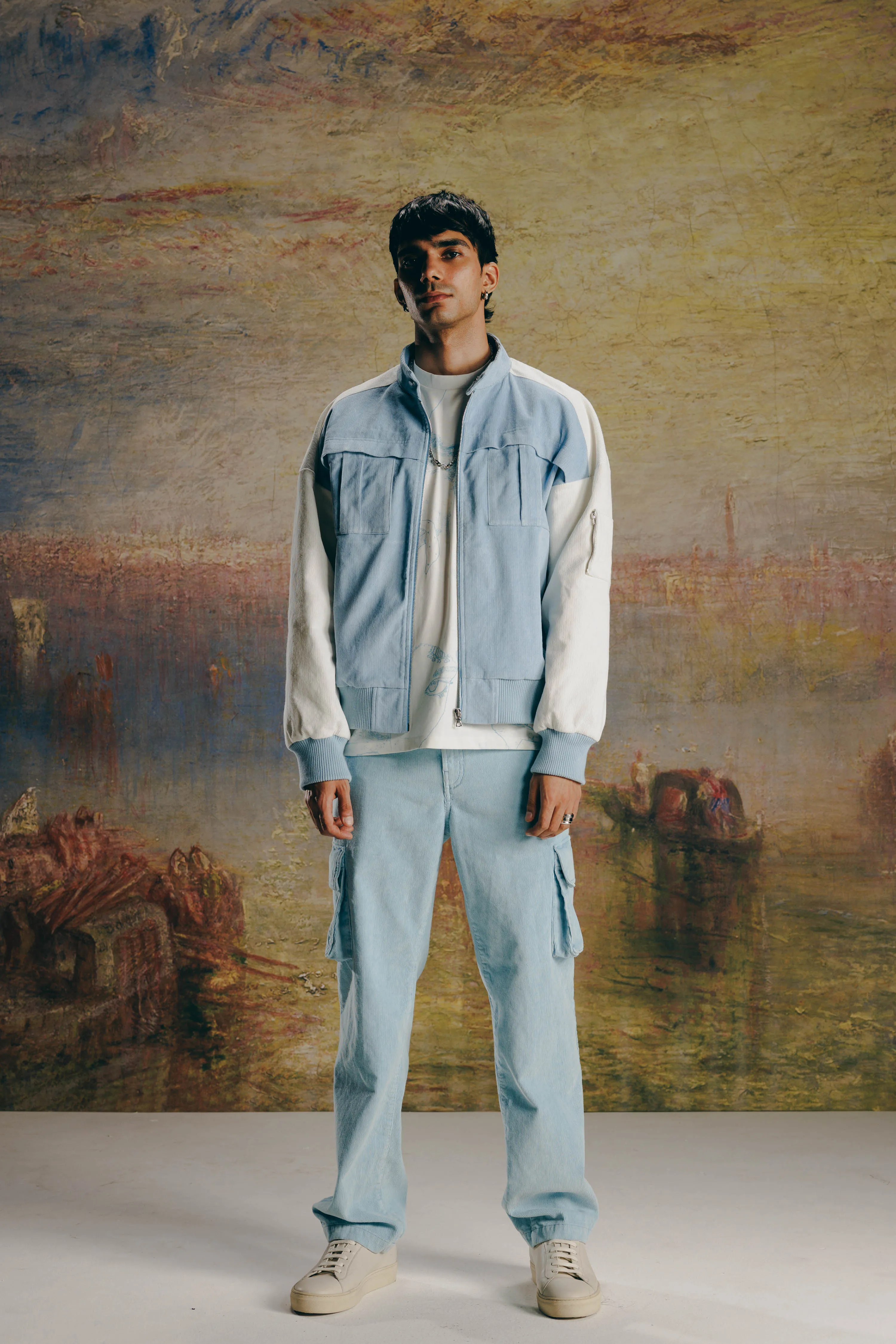 Corduroy Cargo Pants Sky