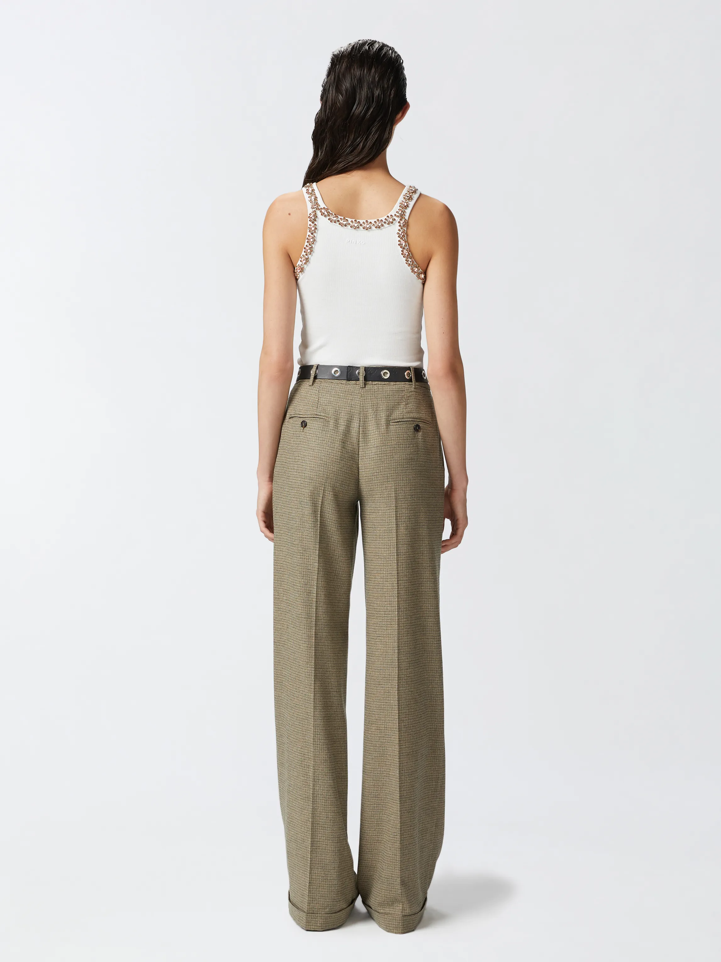 Coriandoli crystal-embroidery tank top