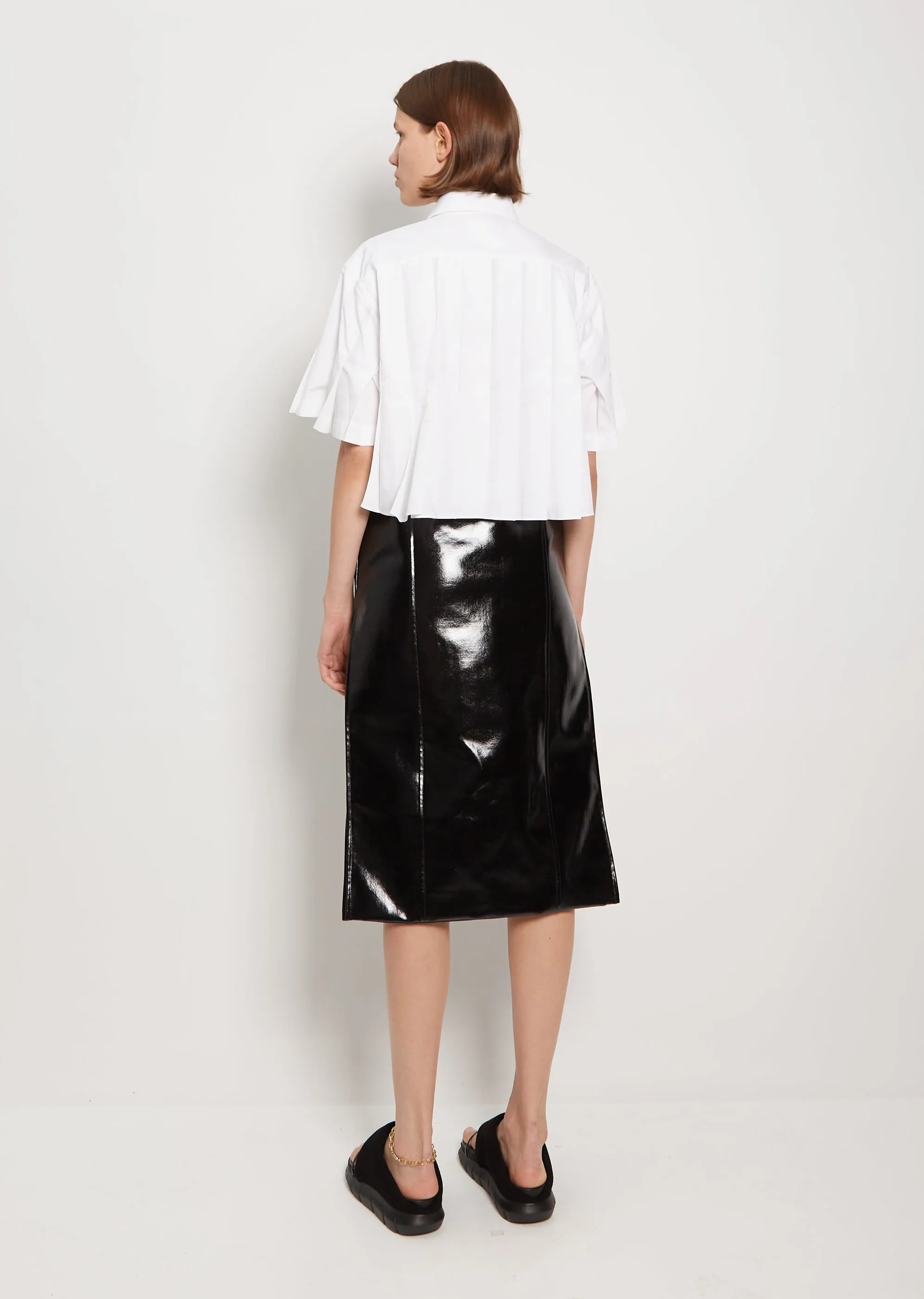 Cotton Blend Pleated Shirt