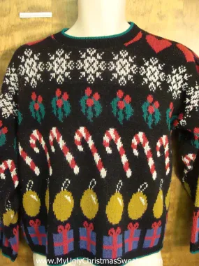 Crazy Holiday Decorations Patterned Ugly Sweater for Xmas