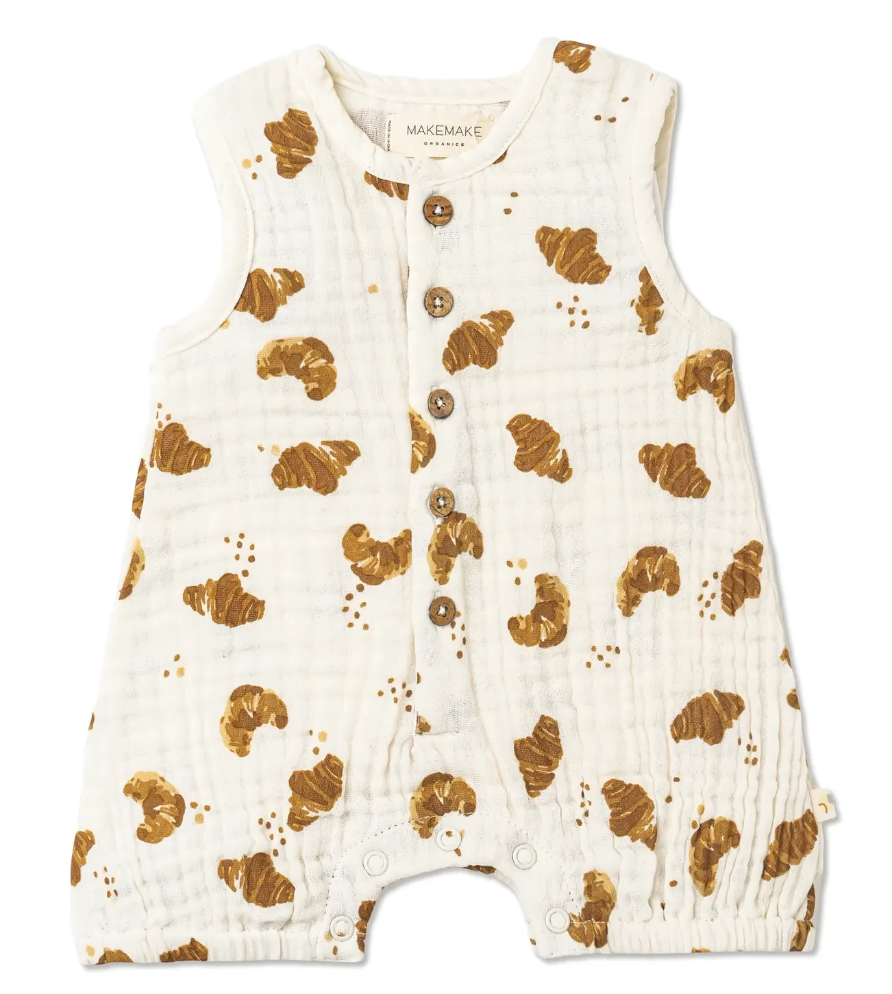 Croissant Organic Sleeveless Bubble Romper