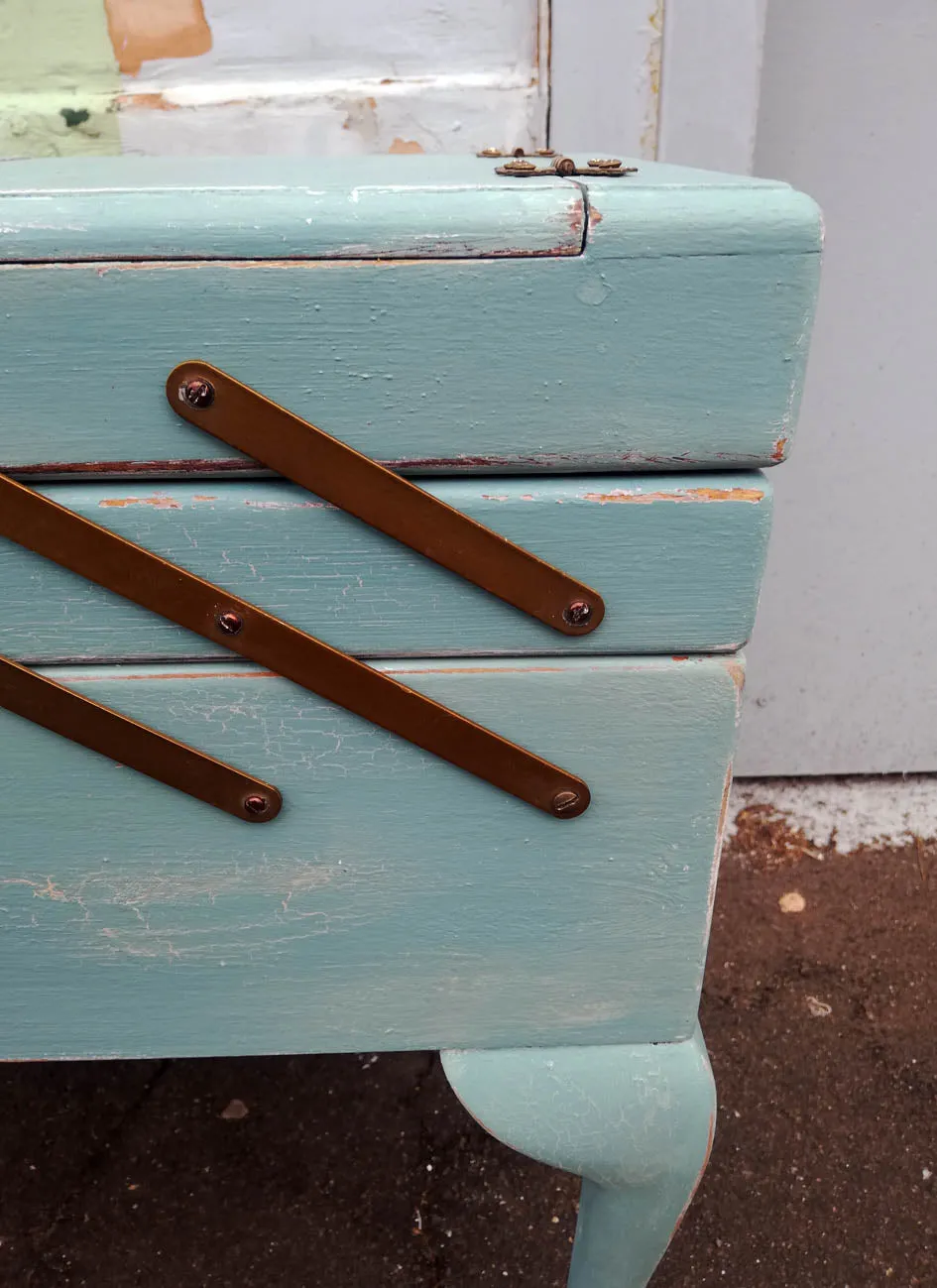 Custom Listing Beautiful vintage sewing box