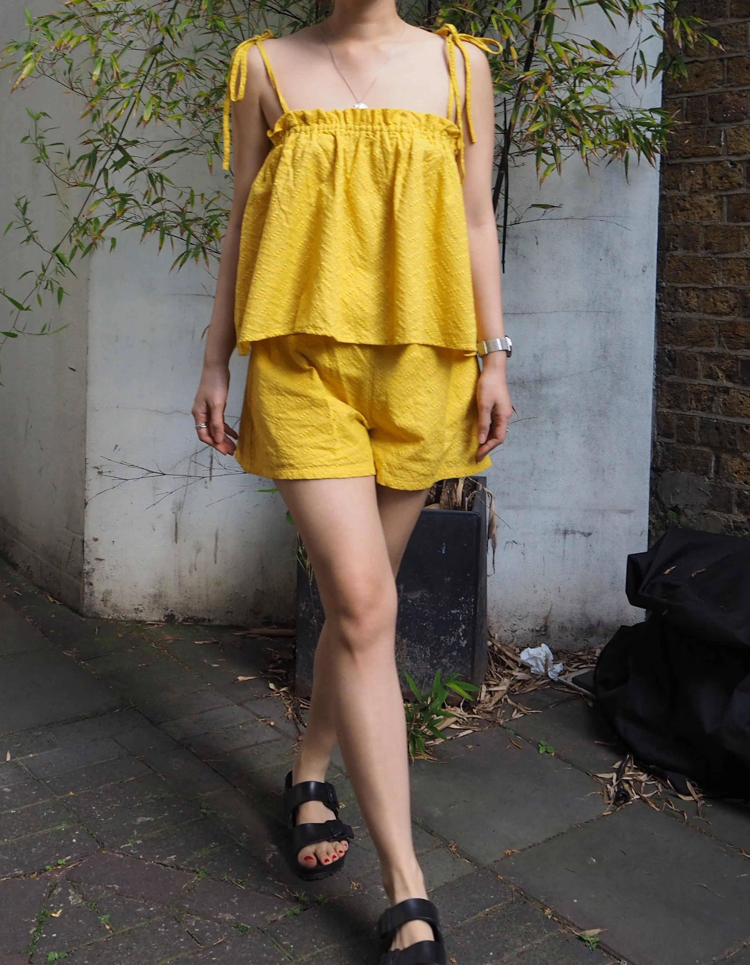 Cut Work Eyelet Lace Cami & Shorts Set Up (2colours)
