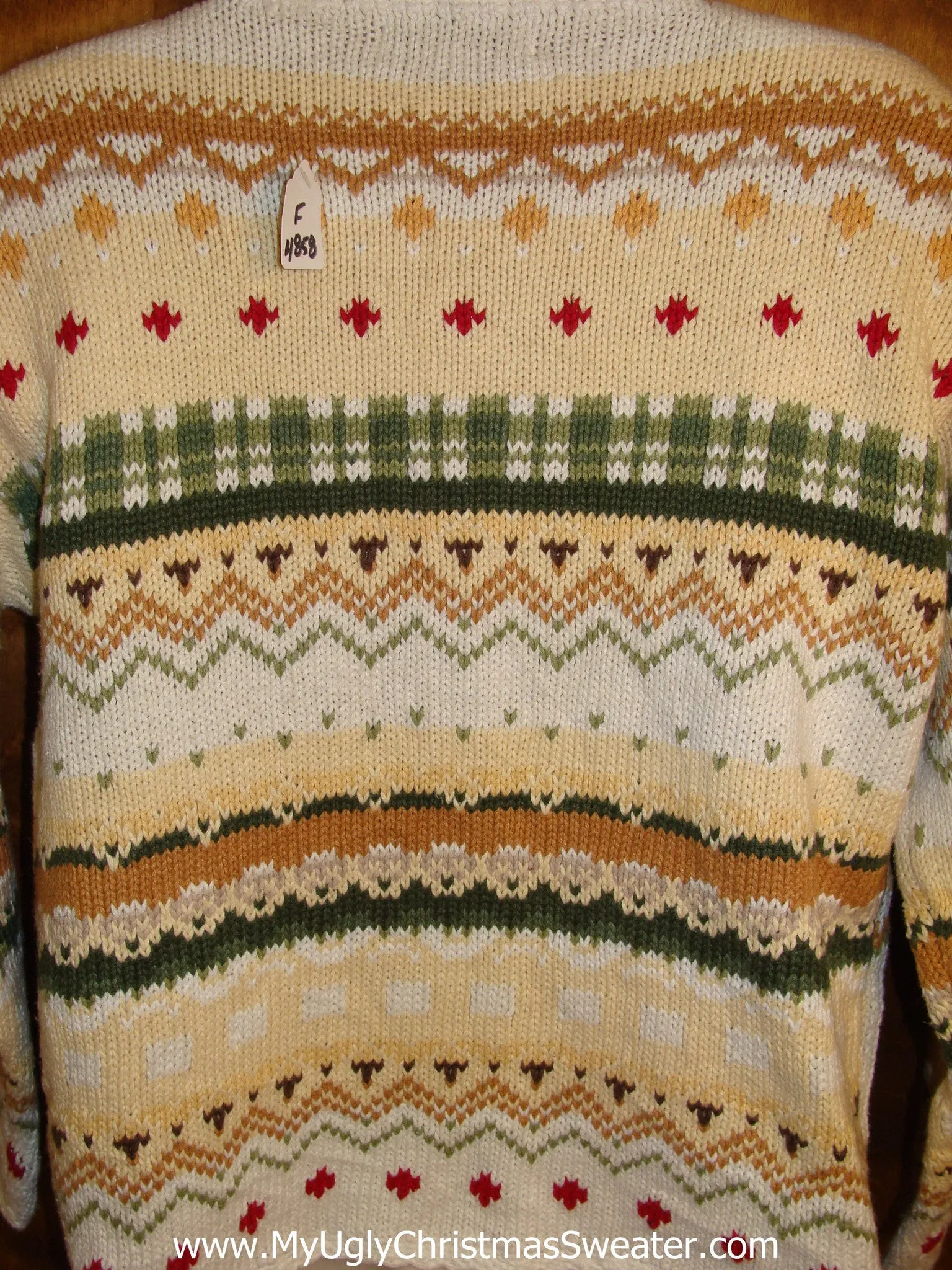 Cute 80s Yellow 2sided Mess Ugly Christmas Jumper