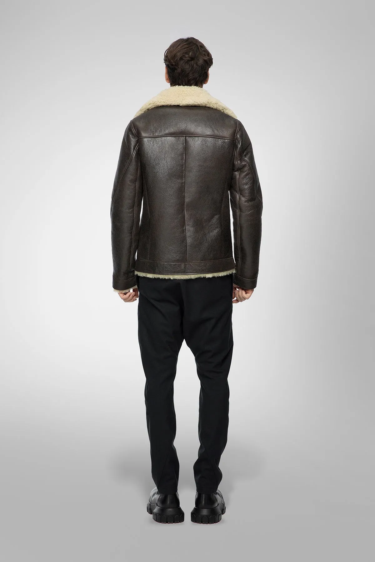 David - Brown Beige Shearling Jacket