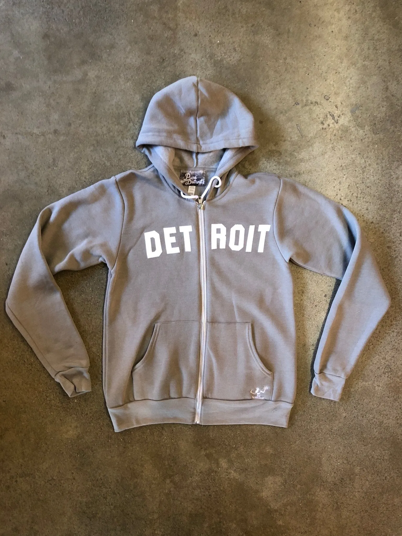 Detroit Classic Tri-Blend Zip Hoodie / White   Heather Stone / Unisex