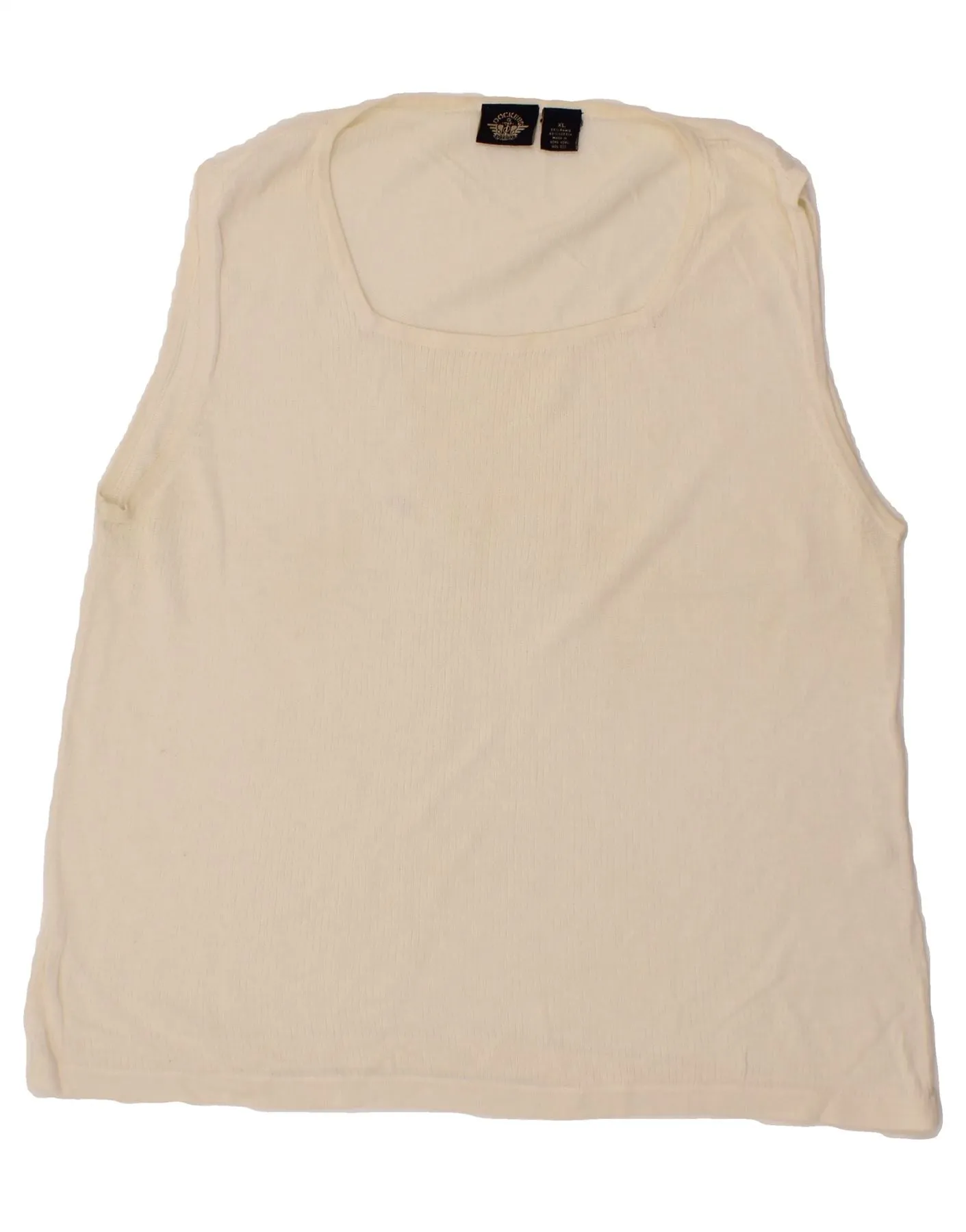 DOCKERS Womens Vest Top UK 18 XL Off White Ramie