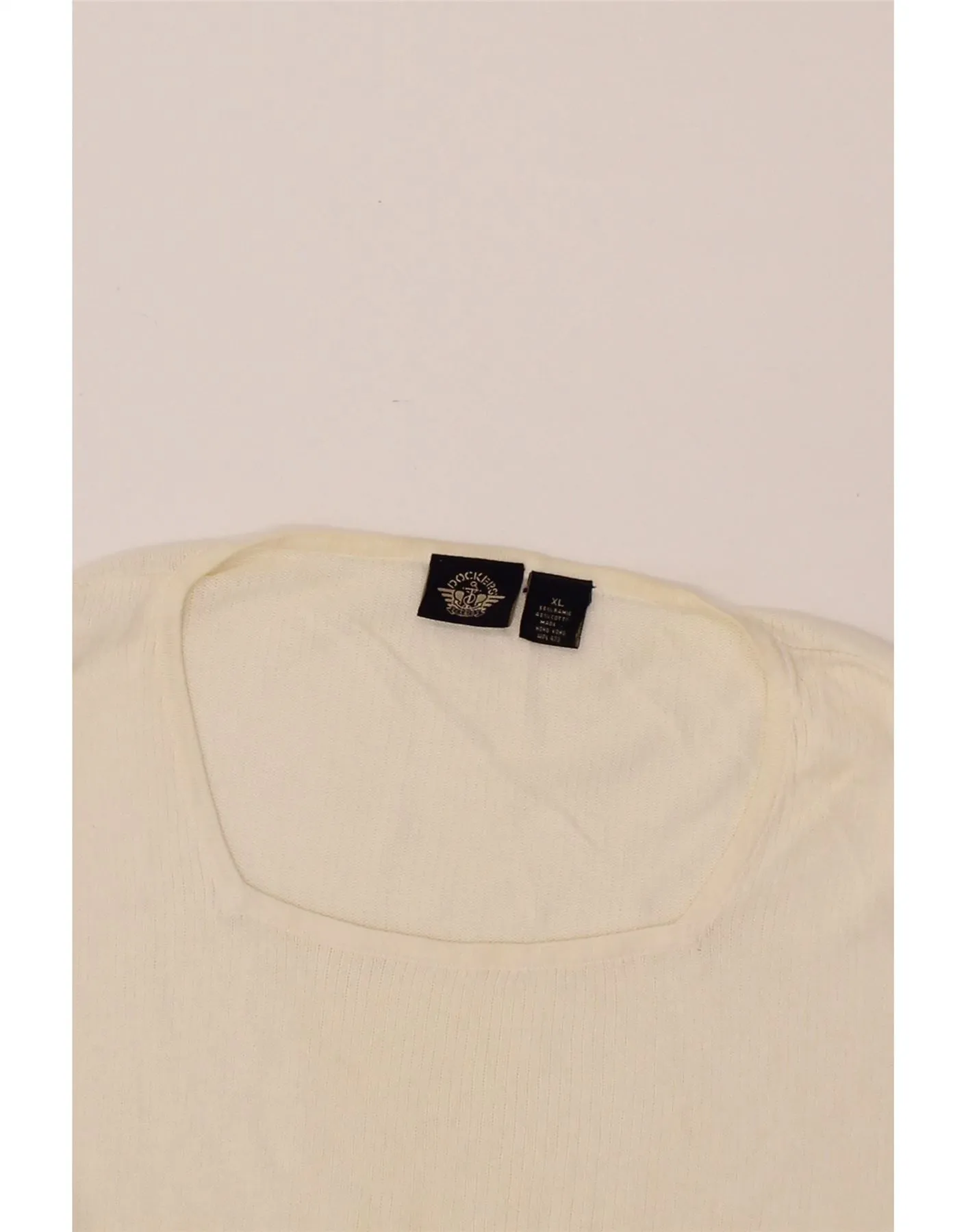 DOCKERS Womens Vest Top UK 18 XL Off White Ramie