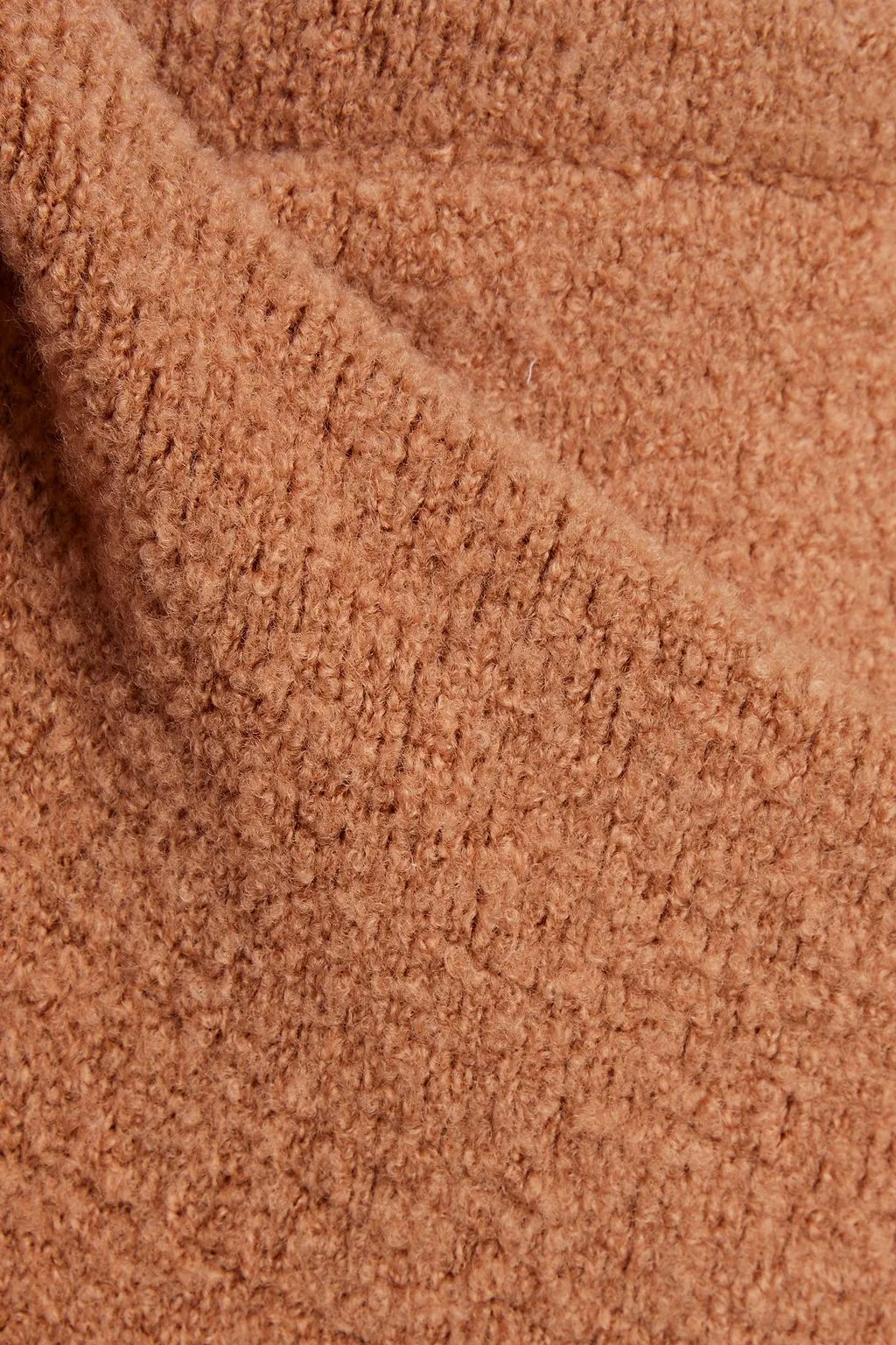 Esah skirt in merino wool blend with brushed bouclé knit NANUSHKA, camel