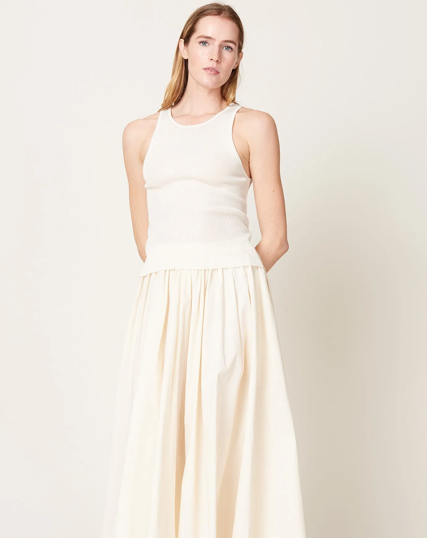 Este Slinky Racer Tank in White