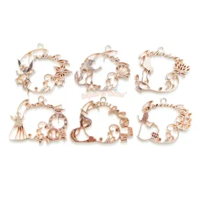 Fairytale Theme Open Bezel Rose Gold Set (6 pieces)