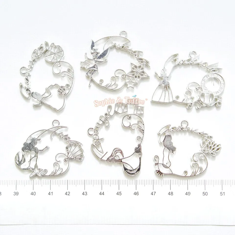 Fairytale Theme Open Bezel Silver Set (6 pieces)