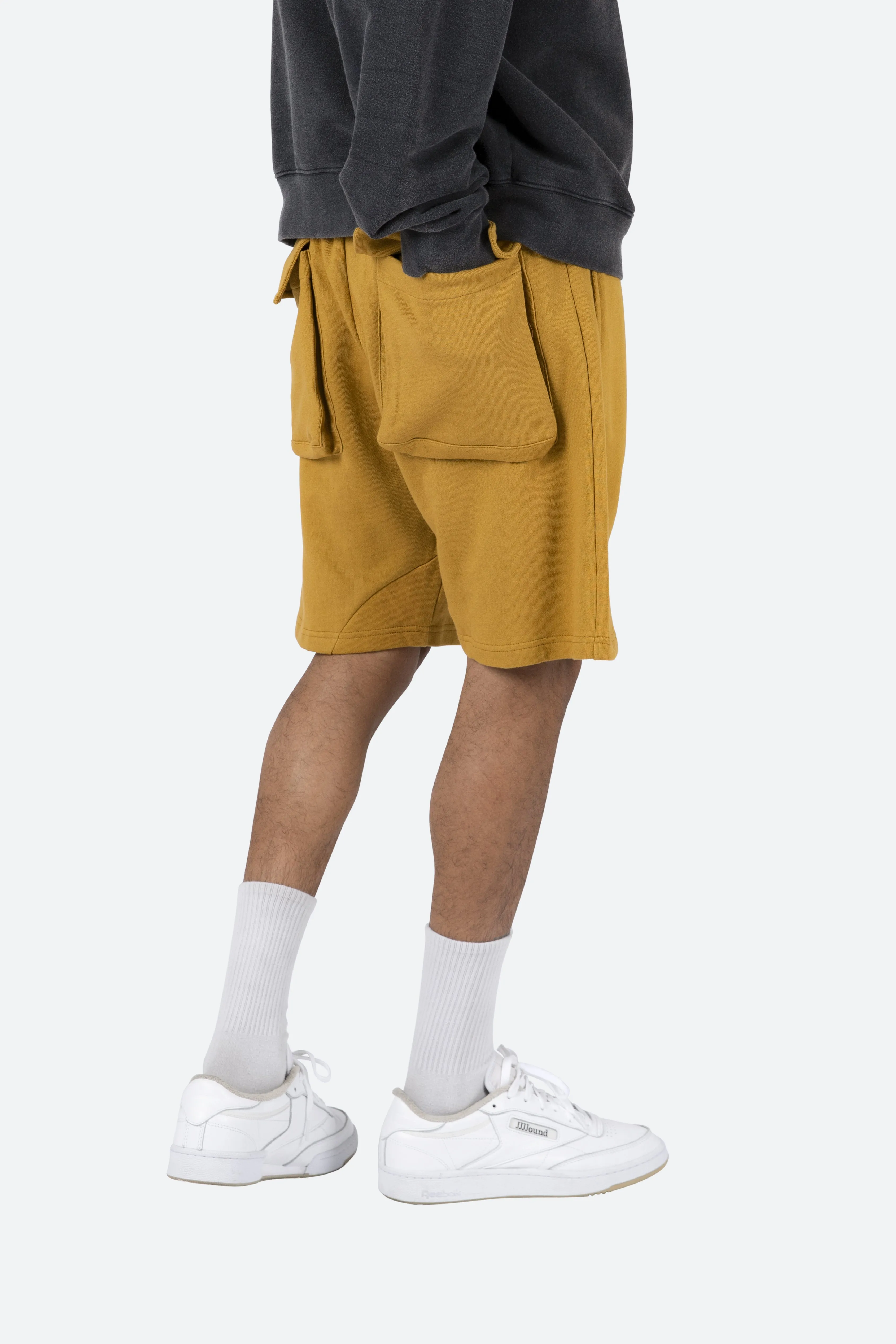 Flap Pocket Sweatshorts - Mustard