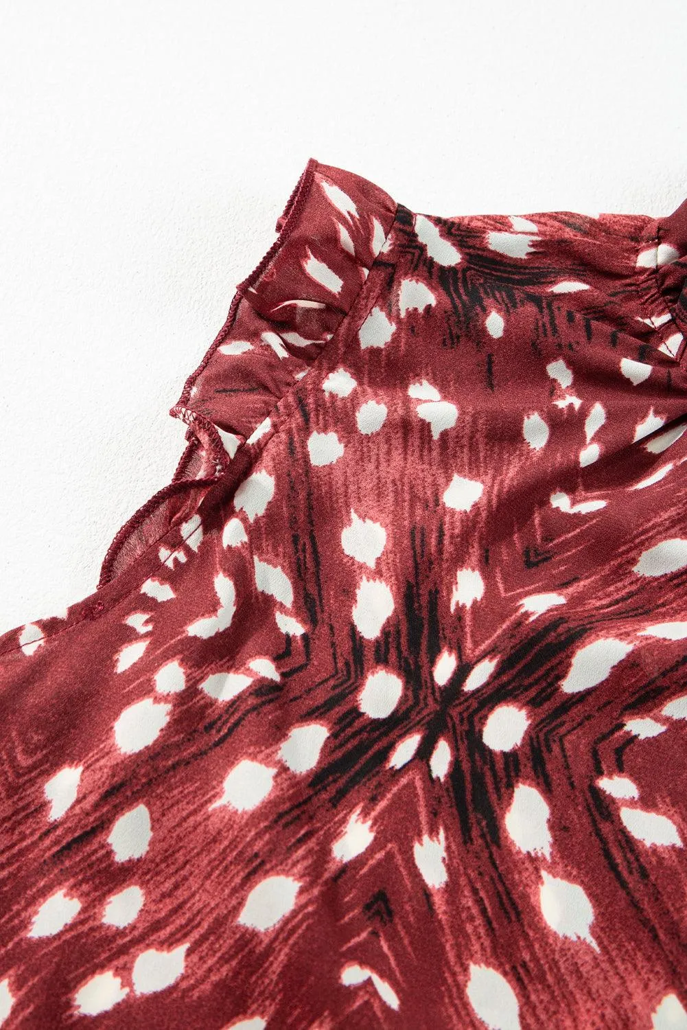Floral Printed Cap Sleeve Flutter Summer Tank Top for Women