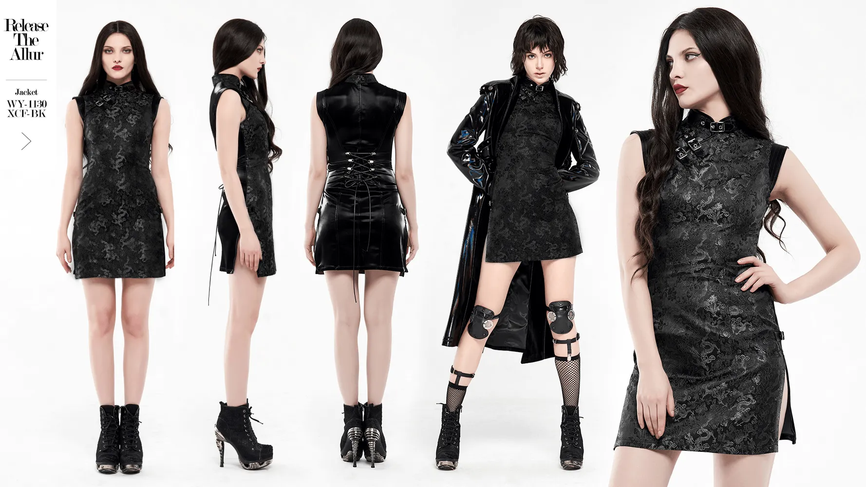 Futuristic Dragon Pattern Jacquard Mini Dress