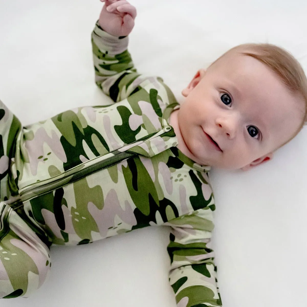 Green Camo Bamboo Convertible Footie