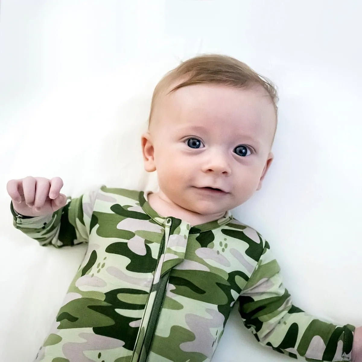 Green Camo Bamboo Convertible Footie