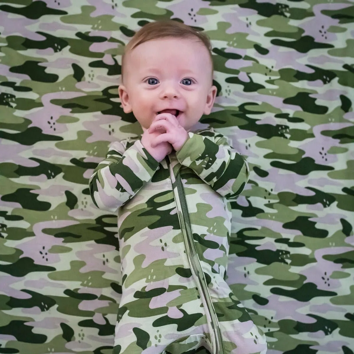 Green Camo Bamboo Convertible Footie
