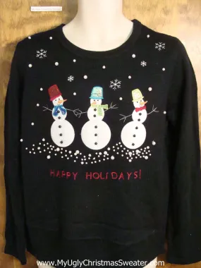 HAPPY HOLIDAYS Snowman Cute Holiday Sweater