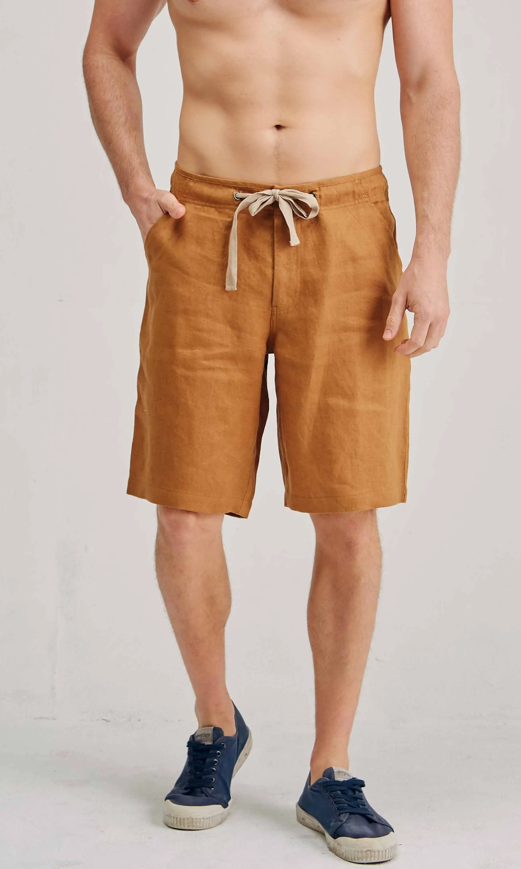 Hemp Drawstrings Short Mustard