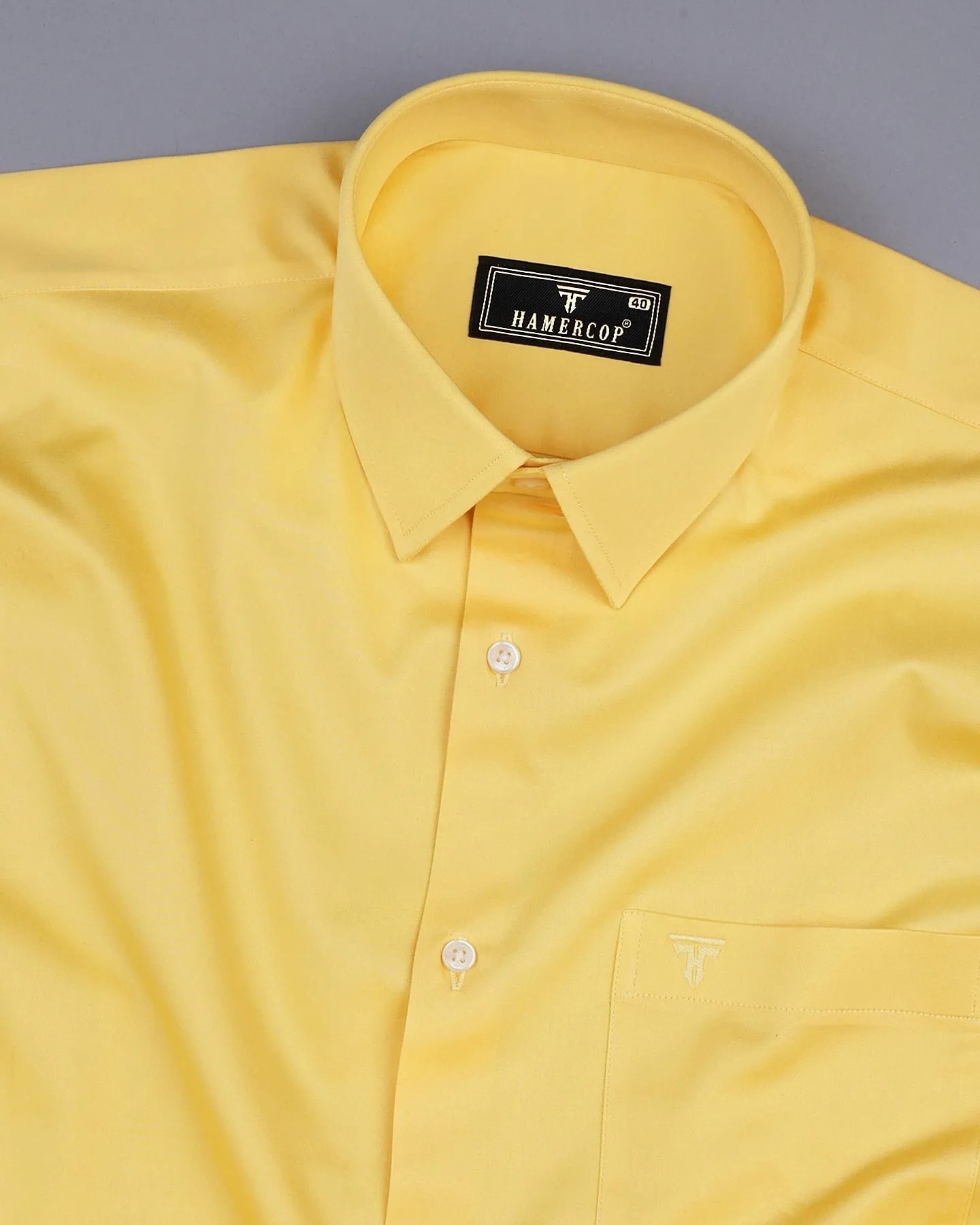 Honey Yellow Soft Touch Satin Premium Cotton Shirt