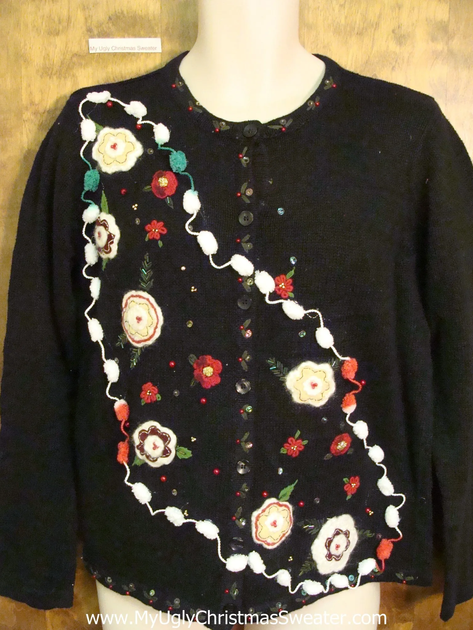 Horrible Flowers and Poinsettias Ugly Christmas Jumper